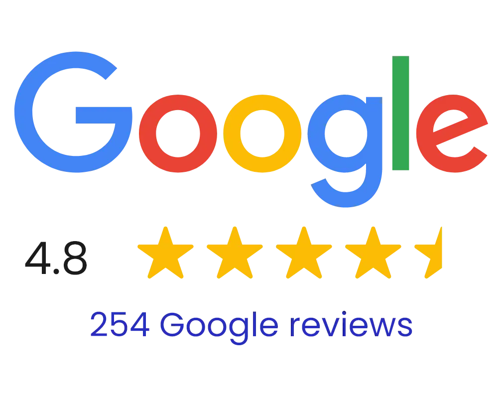 Google reviews rating 4.8 stars